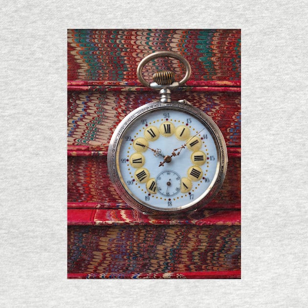 Beautiful Pocket Watch On Old Italian Books by photogarry